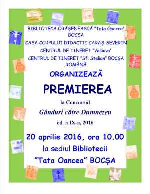 afis Ganduri 2016 premiere